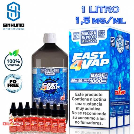 Packs De Bases Fast4Vap 1.5mg 1L By Oil4Vap