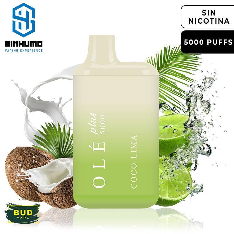 Vaper desechable Coco Lima Olé Plus 5000 SIN NICOTINA by Bud Vape