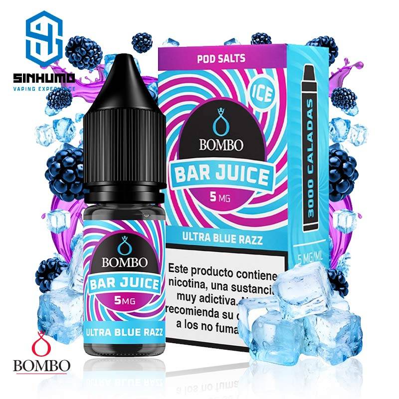Sales Ultra Blue Razz Ice 10ml Bar Juice By Bombo E-liquids