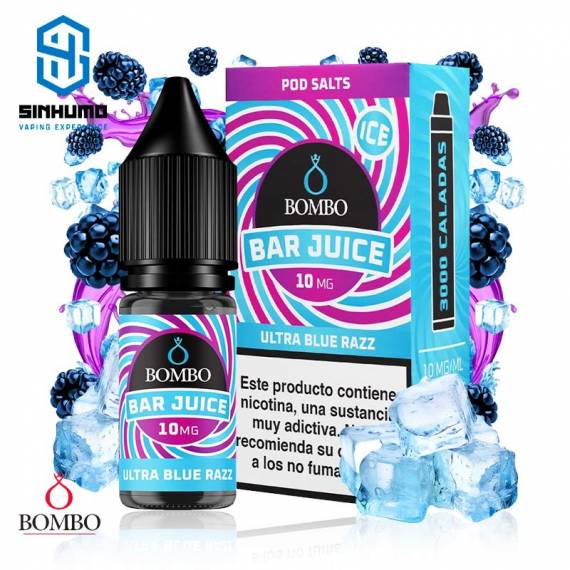 Sales Ultra Blue Razz Ice 10ml Bar Juice By Bombo E-liquids