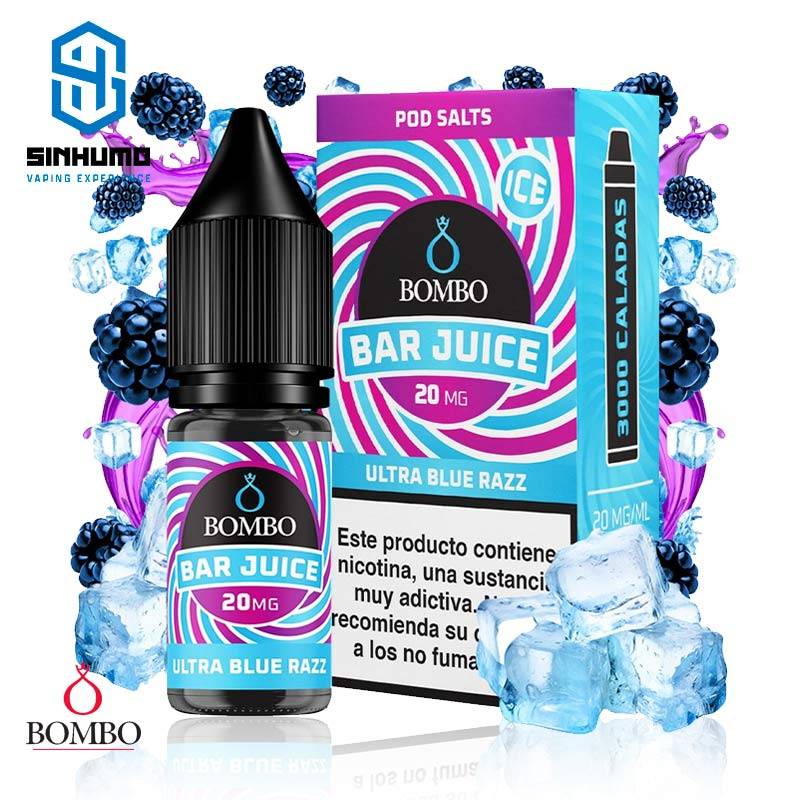 Sales Ultra Blue Razz Ice 10ml Bar Juice By Bombo E-liquids