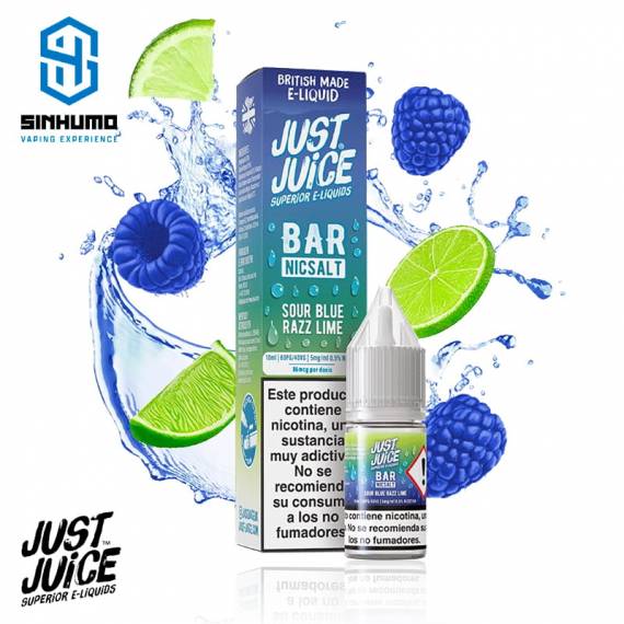 Sales Blue Sour Razz Lime 10ml Bar Salts by Just Juice ICE Nic Salt