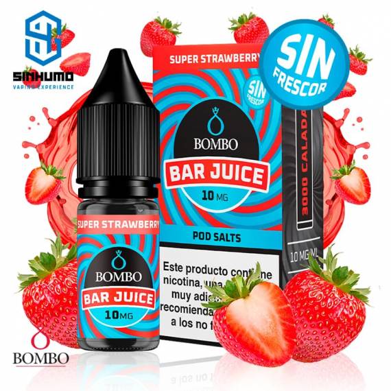 Sales Super Strawberry SIN FRESCOR 10ml Bar Juice By Bombo E-liquids