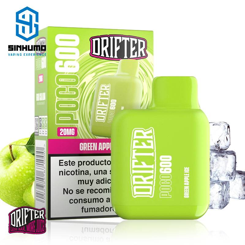 Pod Desechable Poco 600 Green Apple Ice 20mg by Drifter
