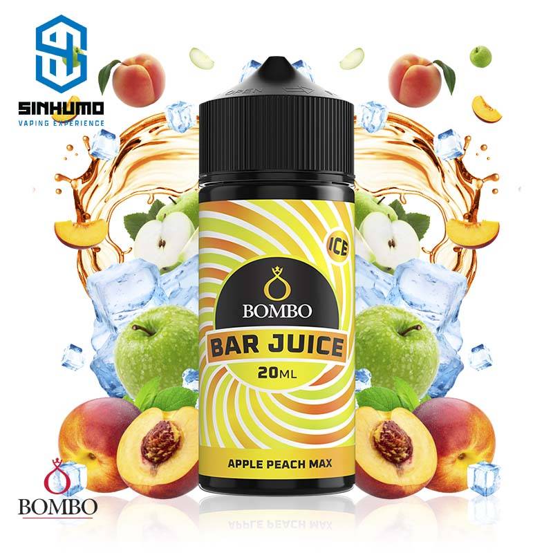 Aroma Apple Peach Ice Longfill Bar Juice by Bombo E-liquids