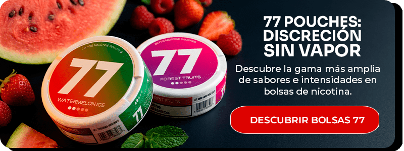 77 pouches bolsas nicotina sabores alternativa vapeo