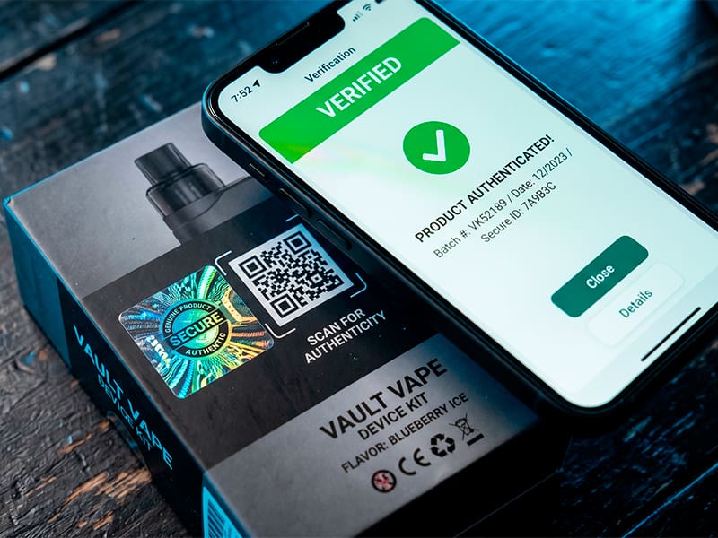 codigo qr holograma verificacion vaper original autenticidad